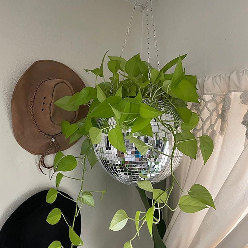 Self Watering Disco Ball Hanging Planter