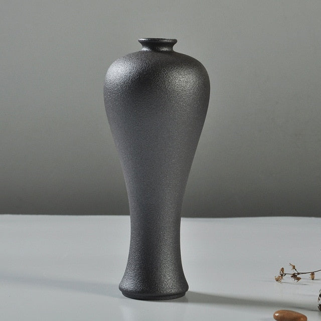 Ceramic Flower Vase Porcelain Black