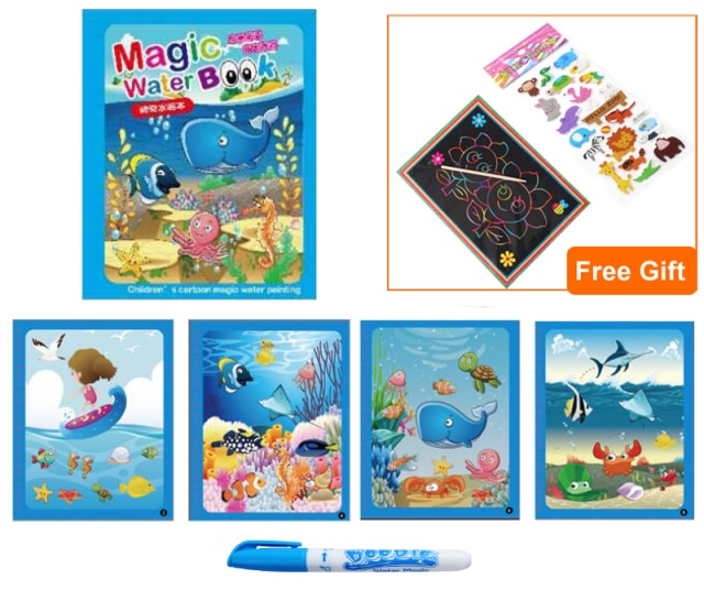 Reusable Magic Water Drawing-Coloring Book