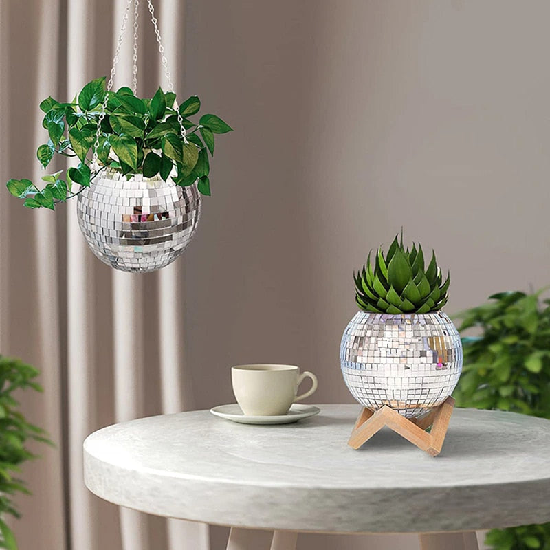 Self Watering Disco Ball Hanging Planter