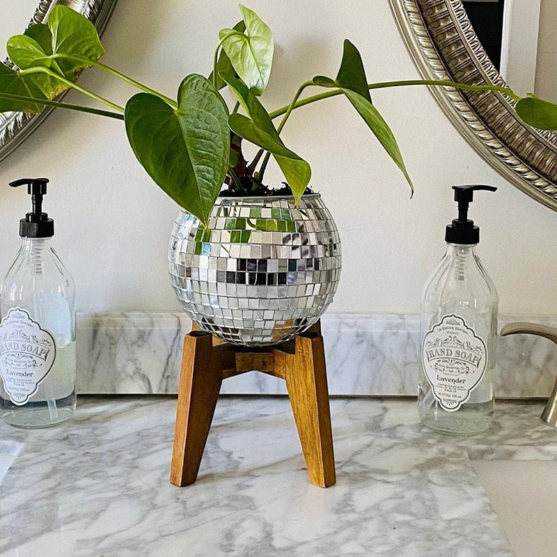 Self Watering Disco Ball Hanging Planter