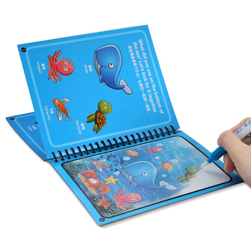 Reusable Magic Water Drawing-Coloring Book