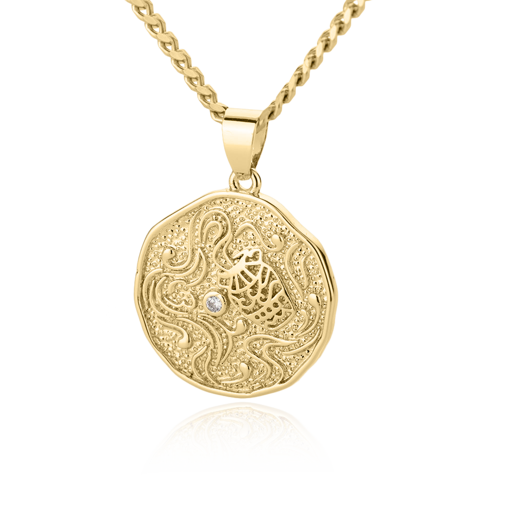 Astrological Sign Coin Pendant Necklace