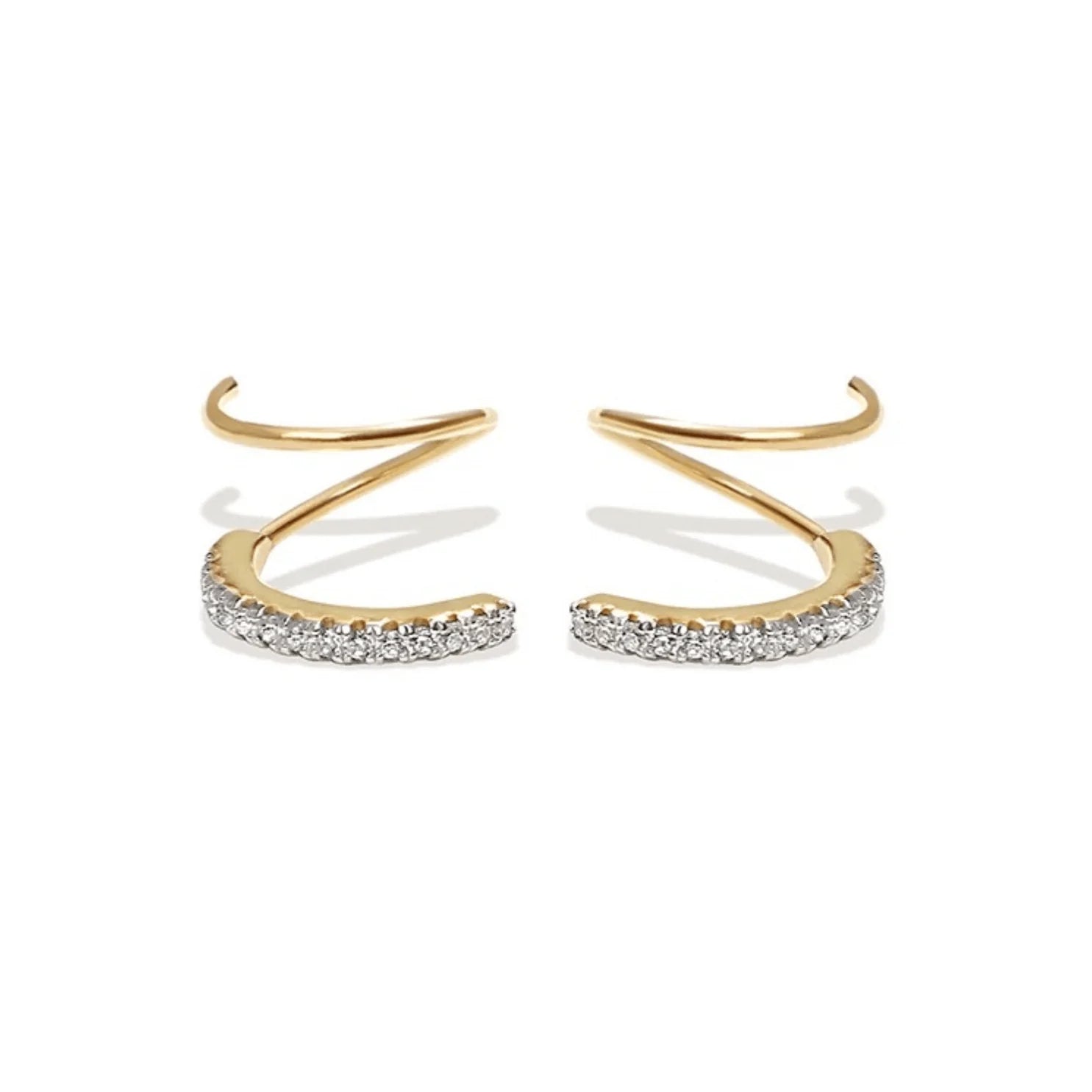 Crystal Double Twist Hoop Earrings