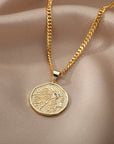 Astrological Sign Coin Pendant Necklace